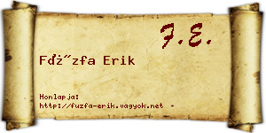 Füzfa Erik névjegykártya